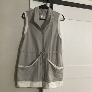 Gray and White Women's Vest